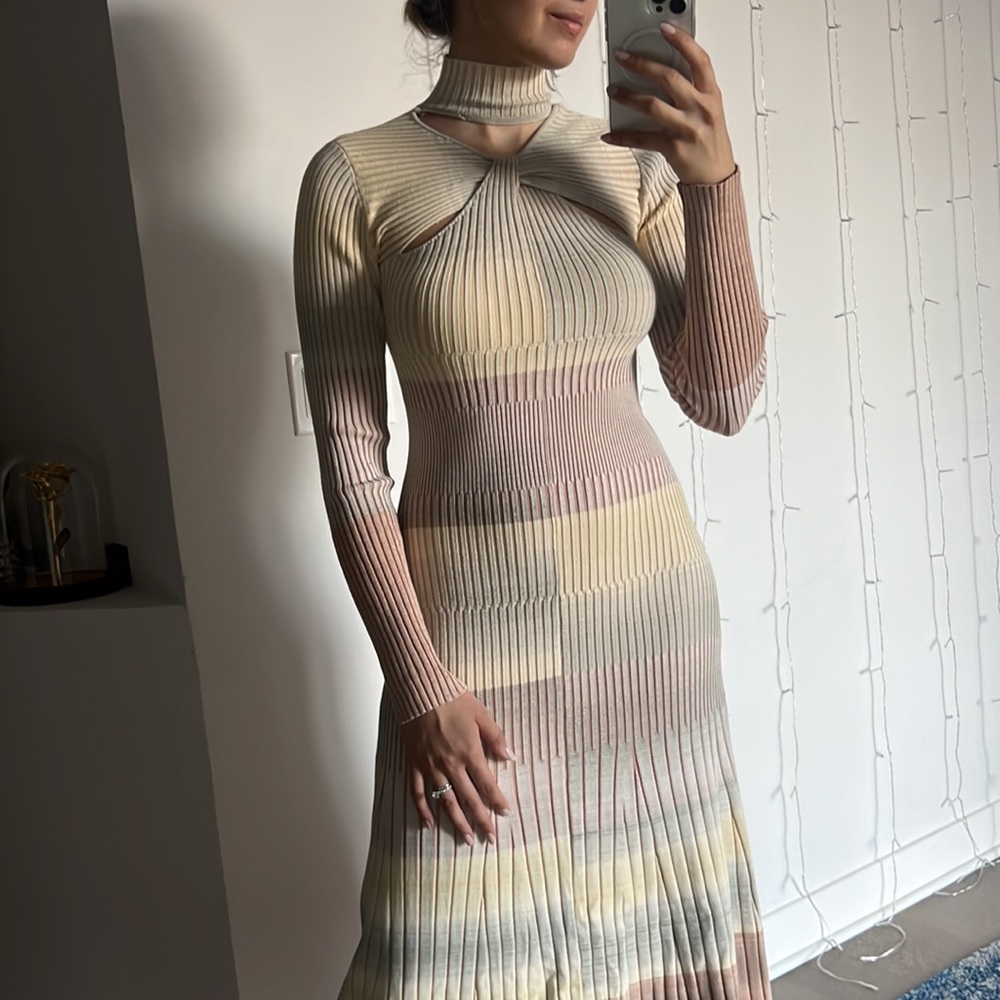 JONATHAN SIMKHAI Kazuki Midi Dress in Dusk Space Dye Small - Picture 6 of 11